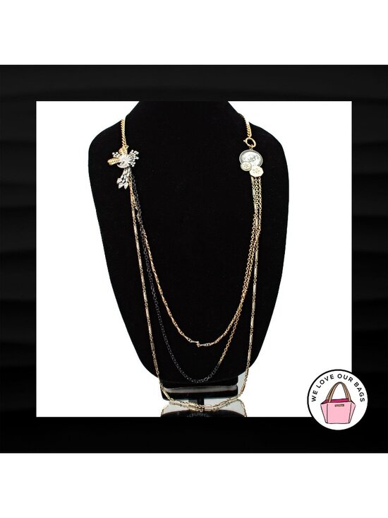 Juicy Couture Jewelry - RARE JUICY COUTURE VINTAGE CRYSTAL FLOWER GIRL STAR CHARM 3 STRAND LONG NECKLACE